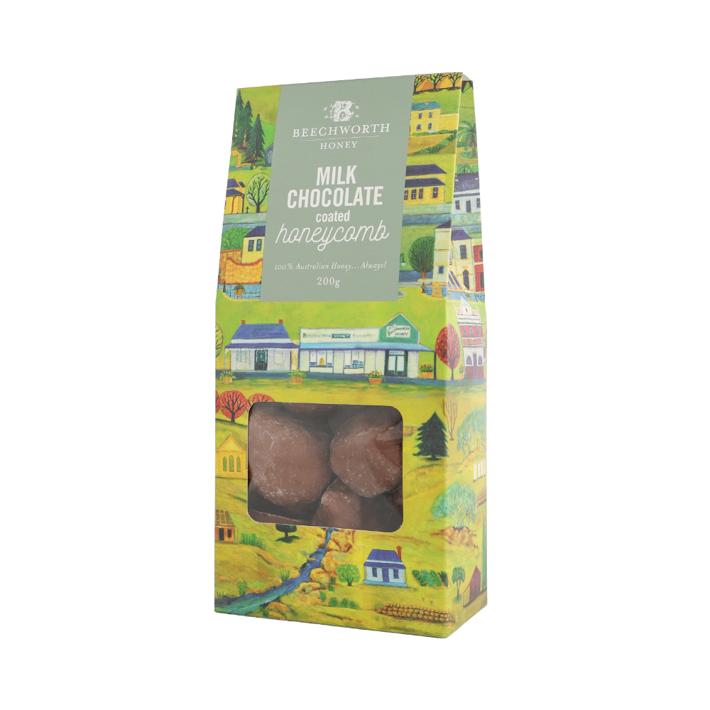 Beechworth Honey Milk Chocolate Coated Honeycomb 200g - Side