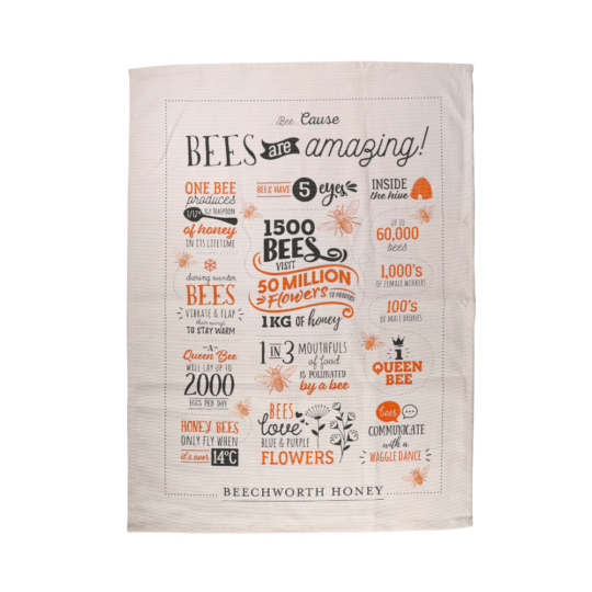 Bee Cause 'Bees Are Amazing!' Tea Towel