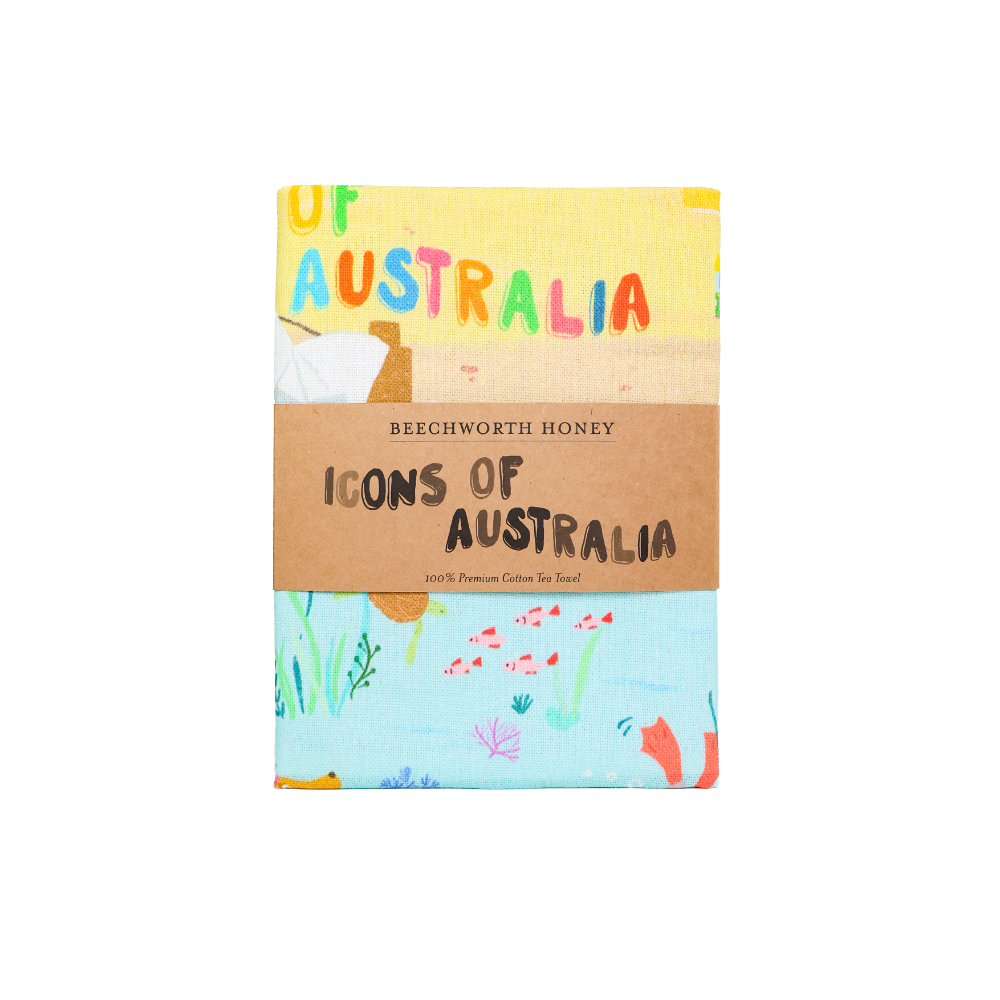 'Icons of Australia' Beechworth Honey Tea Towel