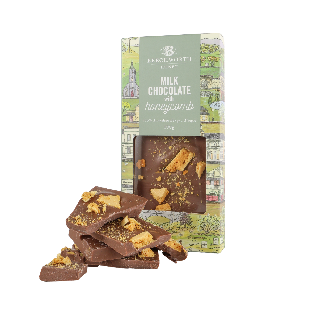 Beechworth Honey Milk Chocolate with Honeycomb Block 100g - Pieces
