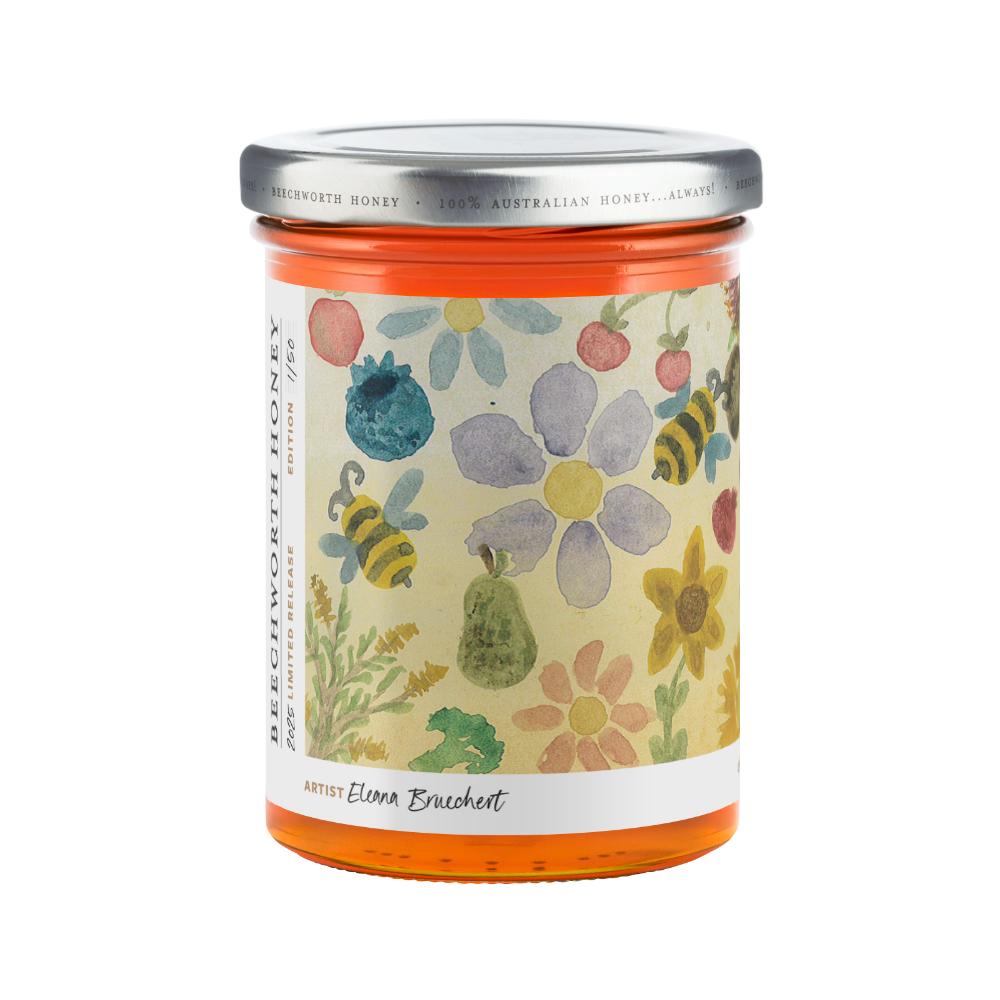 POLL25JAR550-Eleana_Pollinate-Honey-2025_Eleana-Bruechert_550g_front