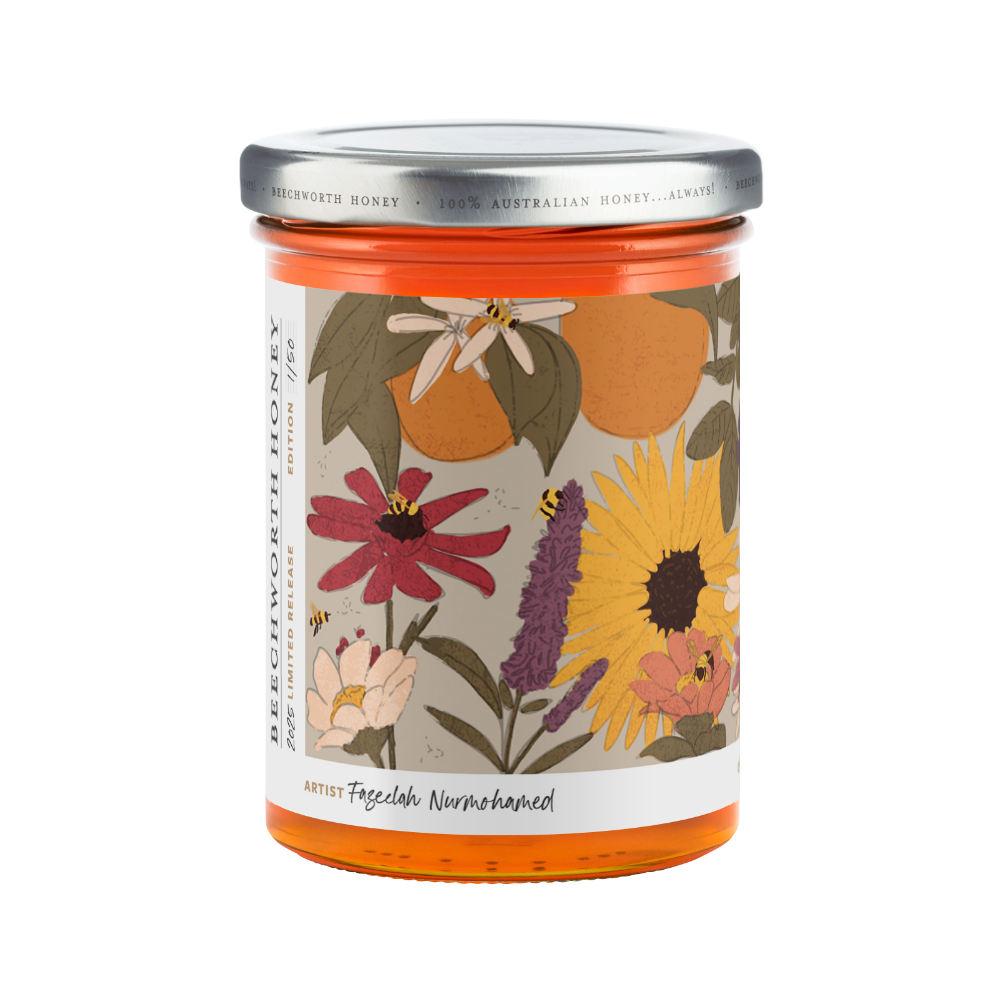POLL25JAR550-Fazeelah_Pollinate-Honey-2025_Fazeelah-Nurmohamed_550g_front