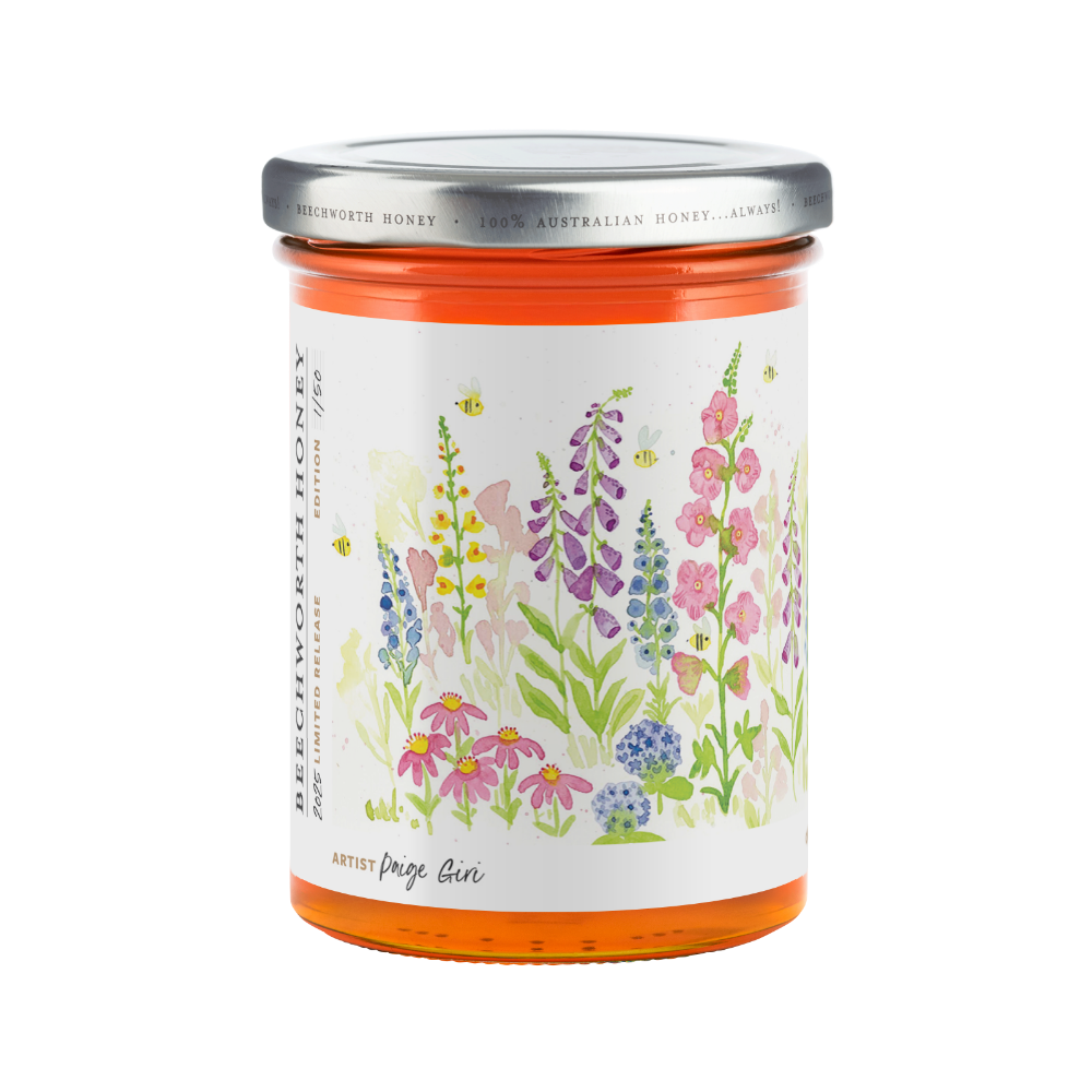 POLL25JAR550-Paige_Pollinate-Honey-2025_Paige-Giri_550g_front